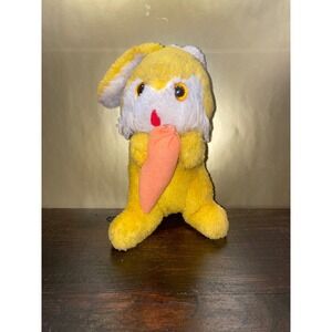Vintage‎ Peoria Plastics Co. Plush Yellow Bunny Rabbit Stuffed Animal Toy